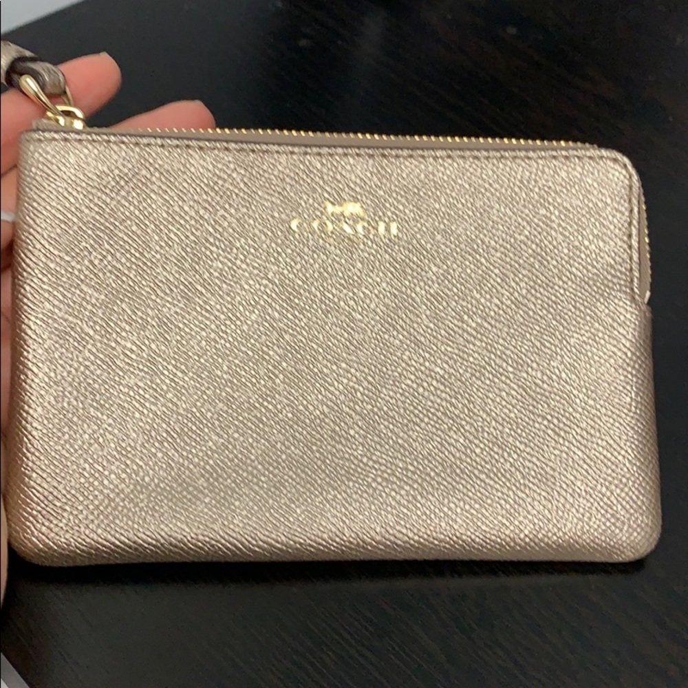 Coach gold metallic wallet